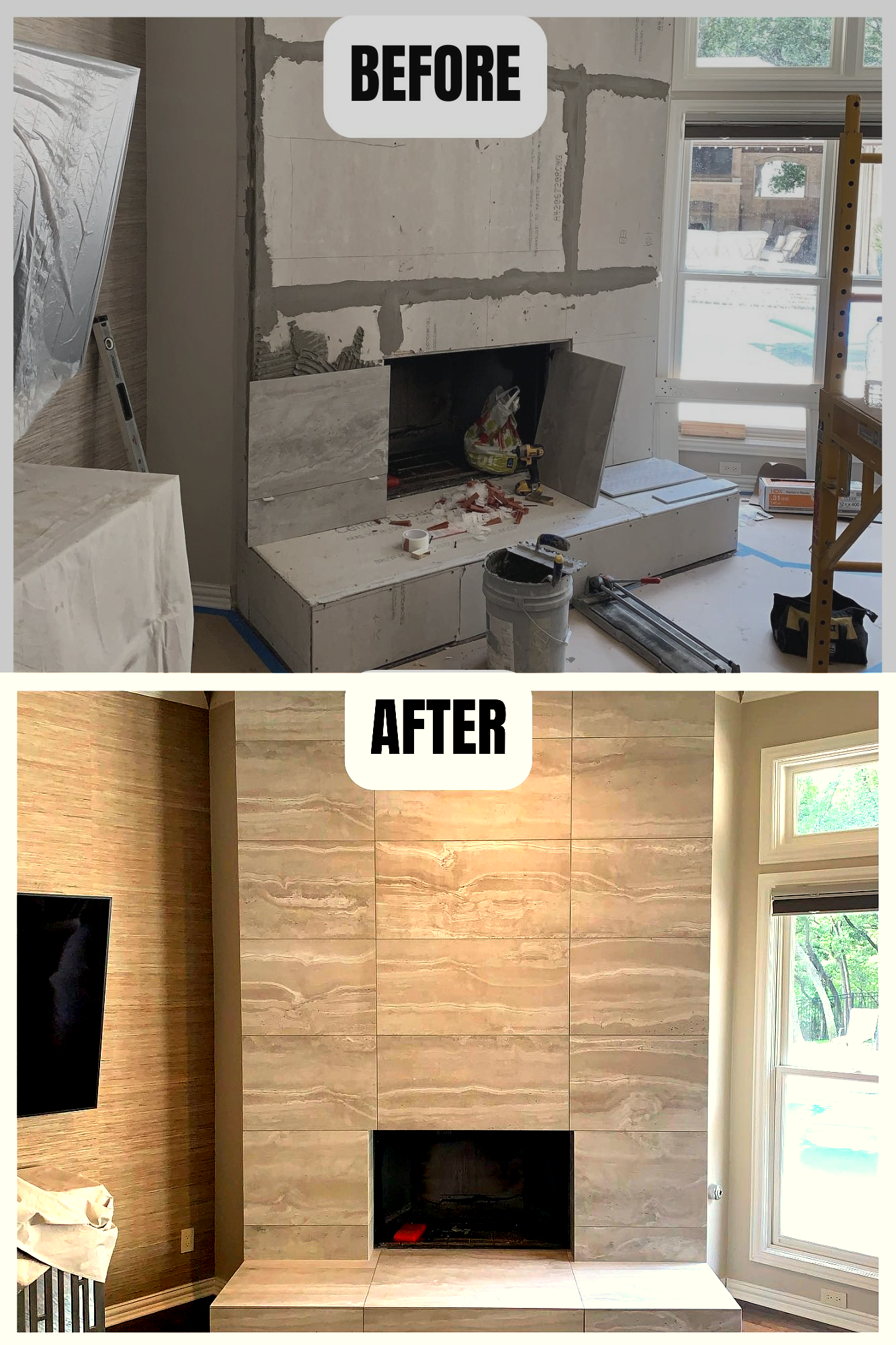 Before and after flooring transformation by LJ's Flooring